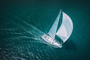 Thumb sailing yachts white sails in open sea