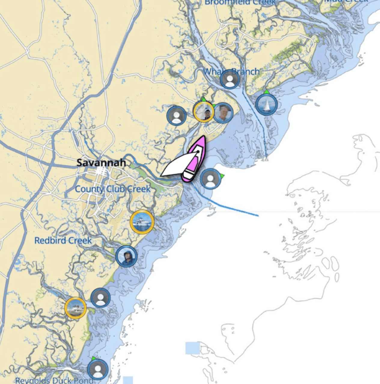 Real-time sea info on Aqua Map. Aqua Map photo