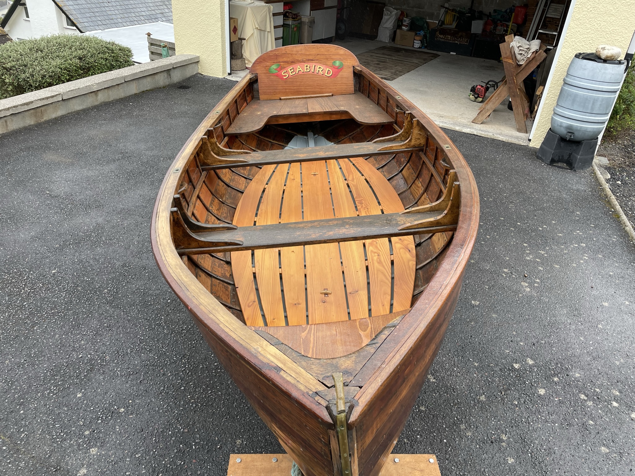 Classic Varnished Clinker Rowing Dinghy